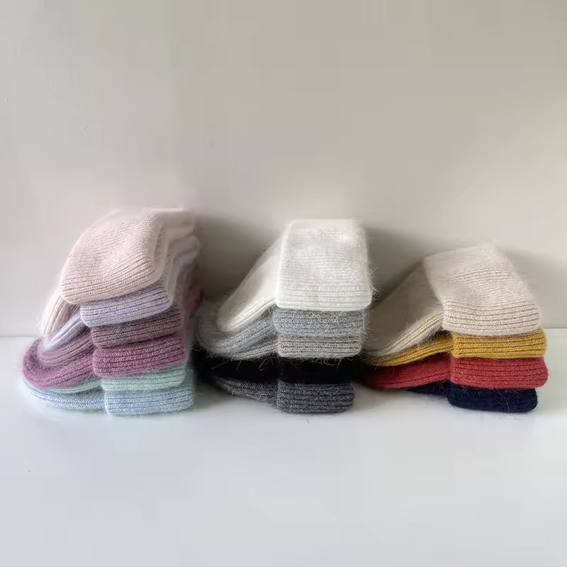 Warm, soft and fluffy Angora Beanie, mint green