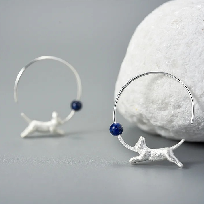 Cat hoop earrings