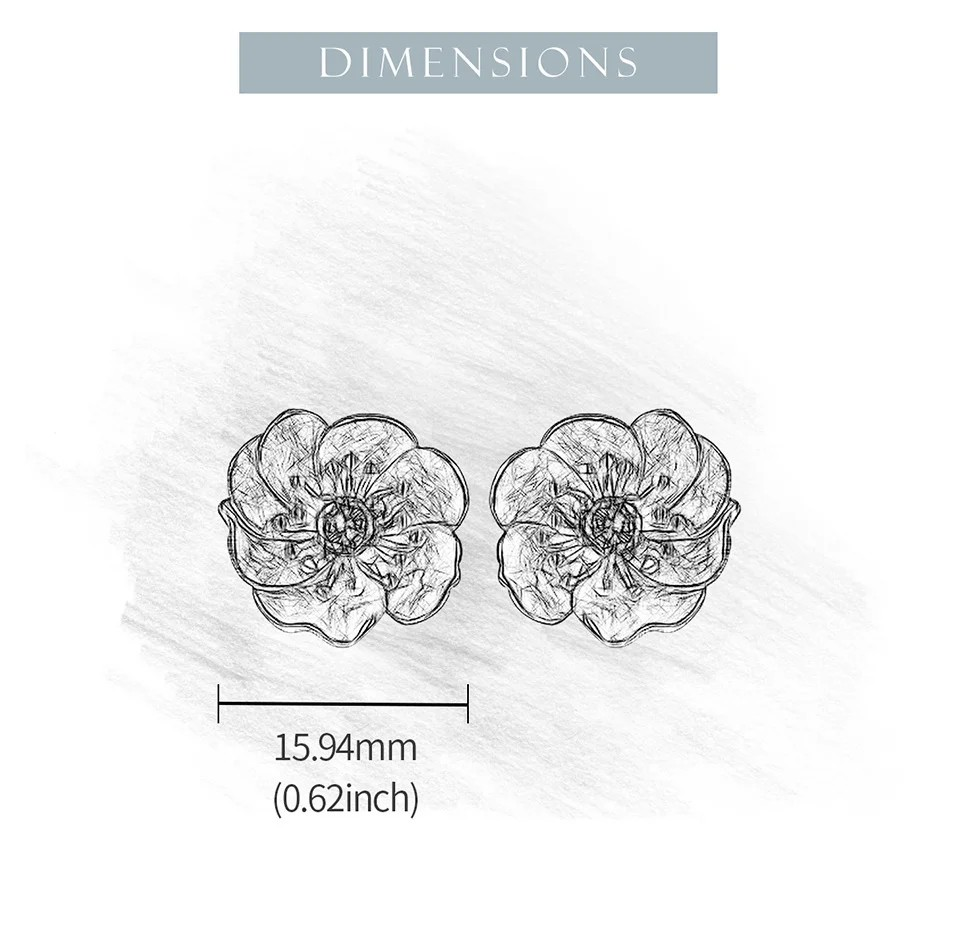 Handmade stud earrings "Blooming Anemone" with garnet