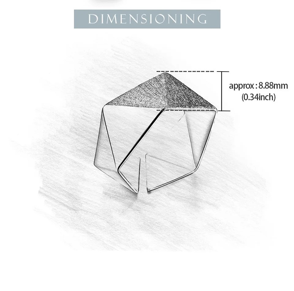 Handgefertigter geometrischer Ring, 925er Silber, 18K Gold