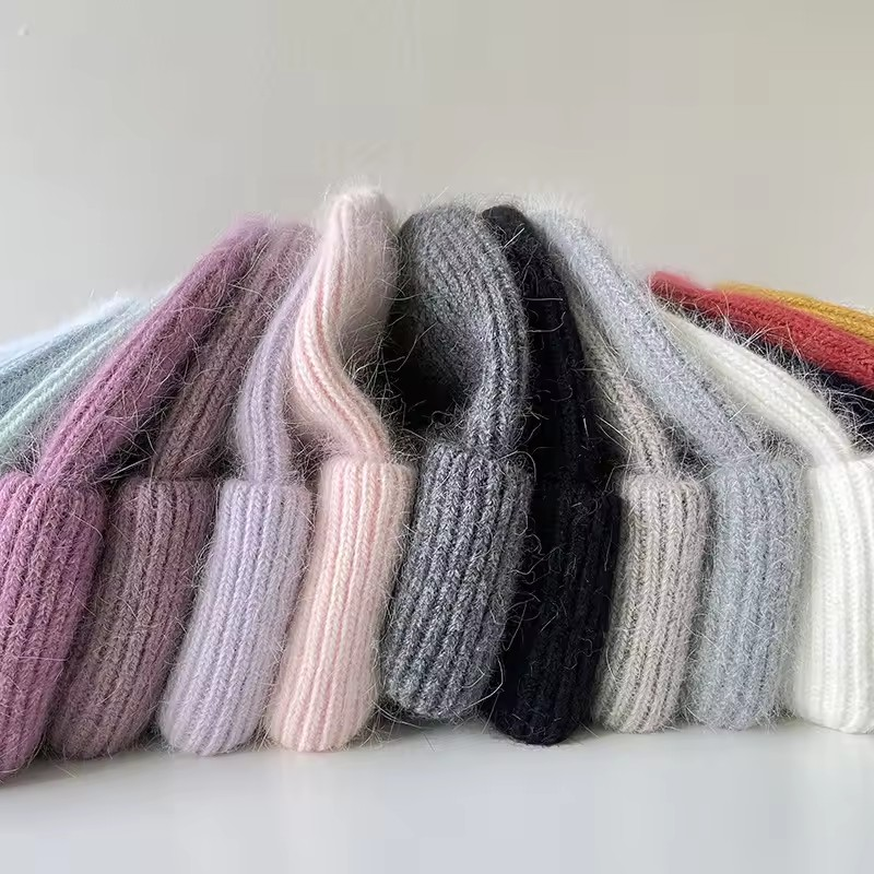 Warm, soft and fluffy Angora Beanie, lilac