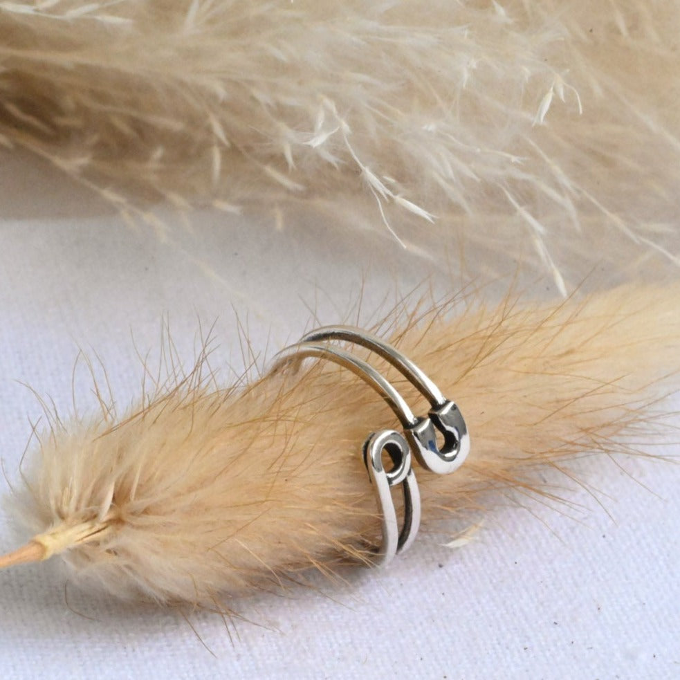Open Ring "Retro Safety Pin"