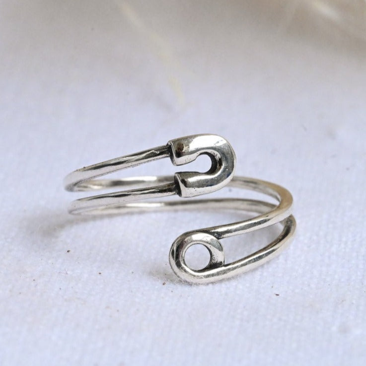 Open Ring "Retro Safety Pin"