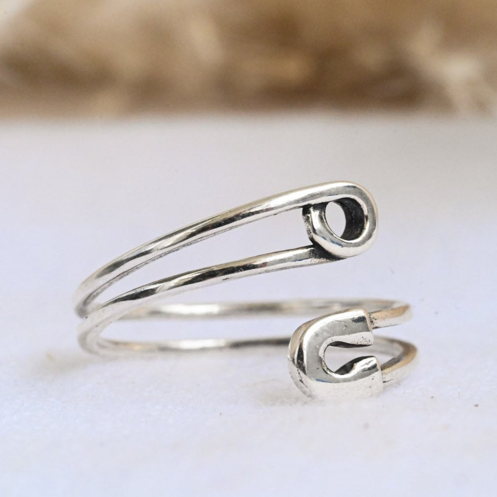 Open Ring "Retro Safety Pin"
