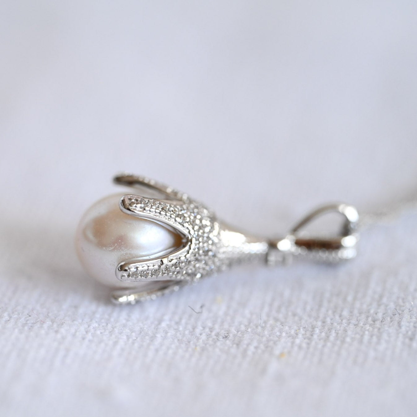 Pearl flower pendant necklace, 925 silver, freshwater pearl