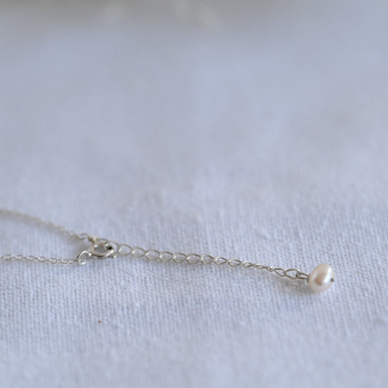Delicate Minimalist Pearl Necklace made of 925 Sterling Silver
