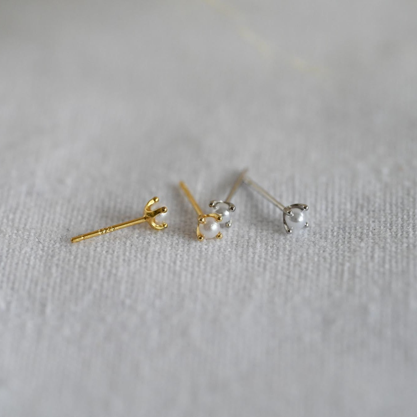 Mini Perlenohrstecker Süßwasserperlen 3-4 mm