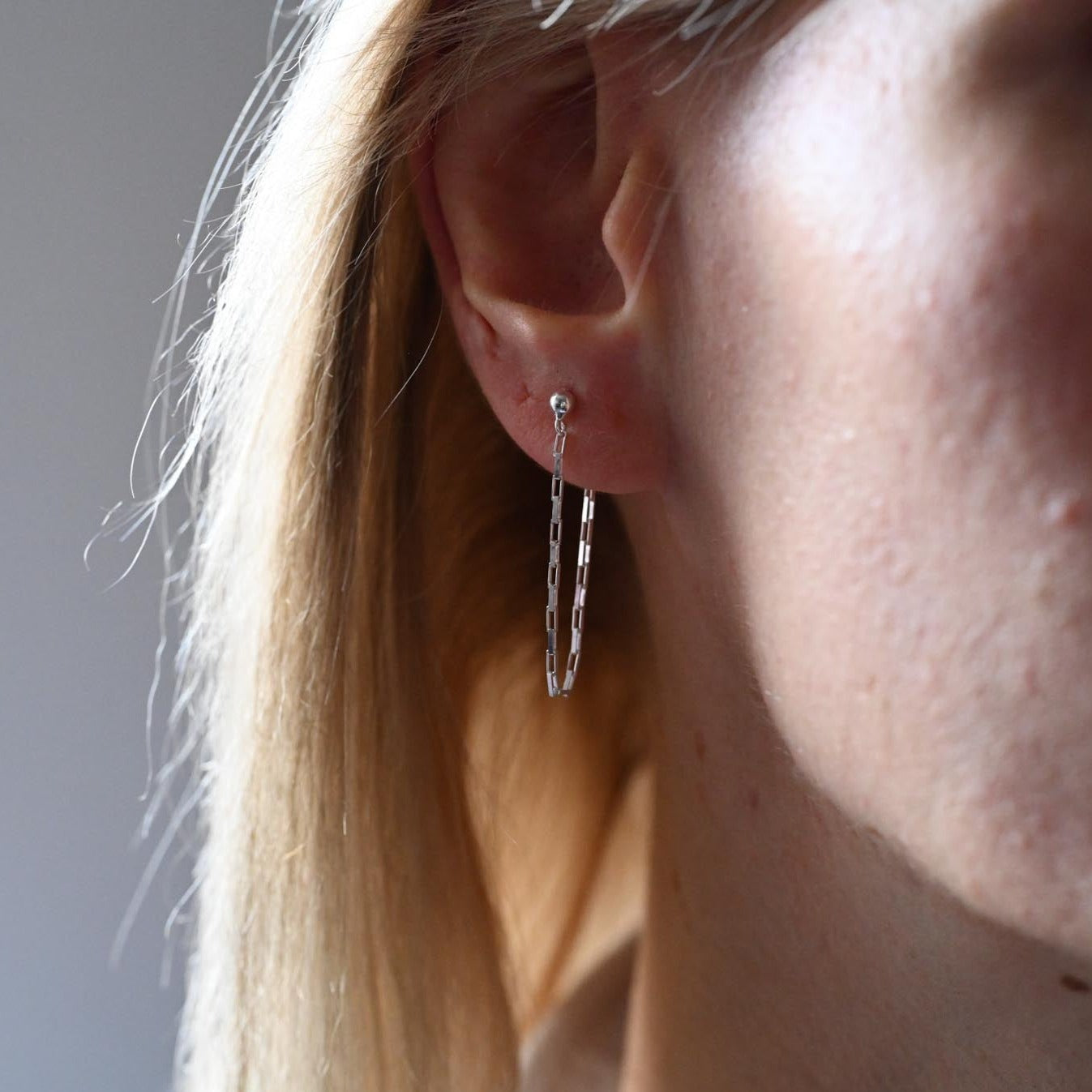 Delicate half-creoles made of chain, 925 silver