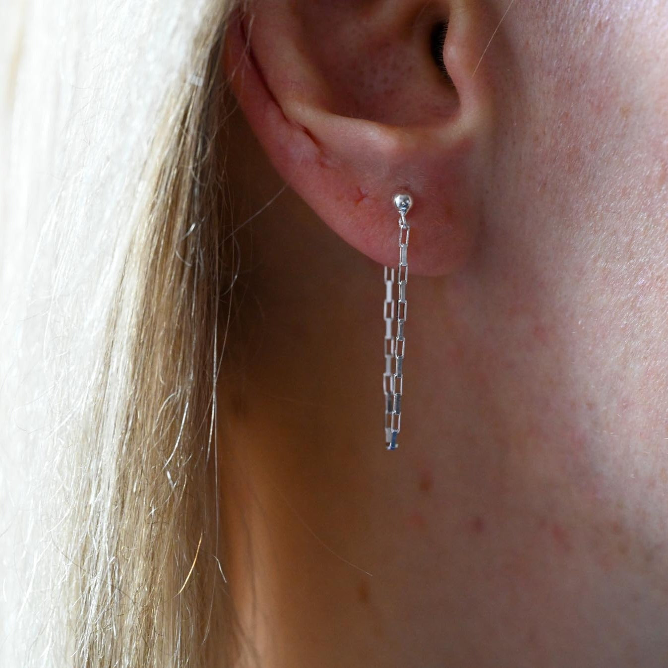 Delicate half-creoles made of chain, 925 silver