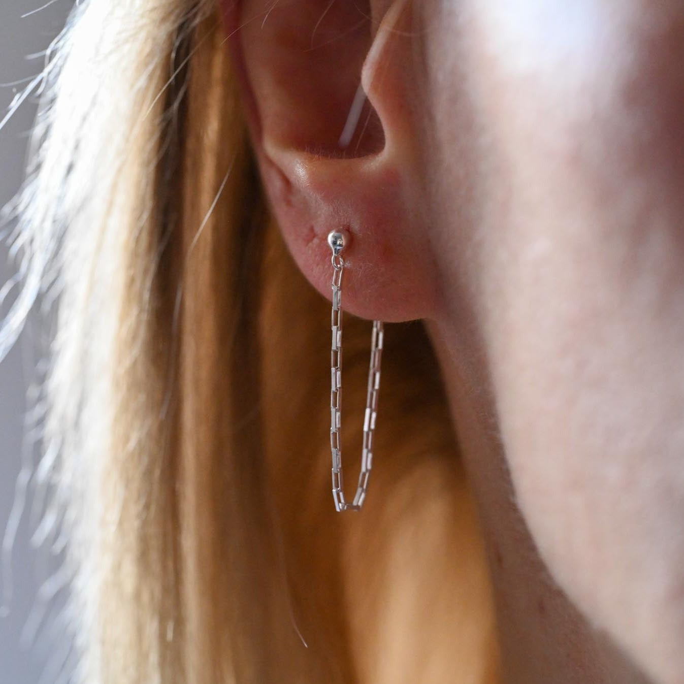 Delicate half-creoles made of chain, 925 silver