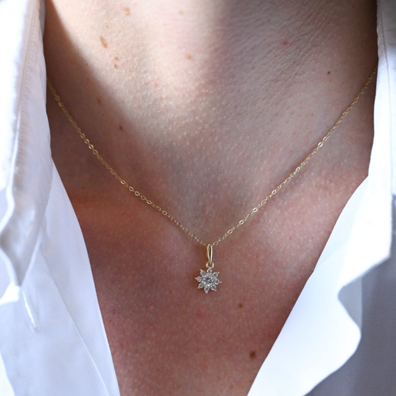 Necklace with sun pendant, 925 Sterling silver or 14K gold plated
