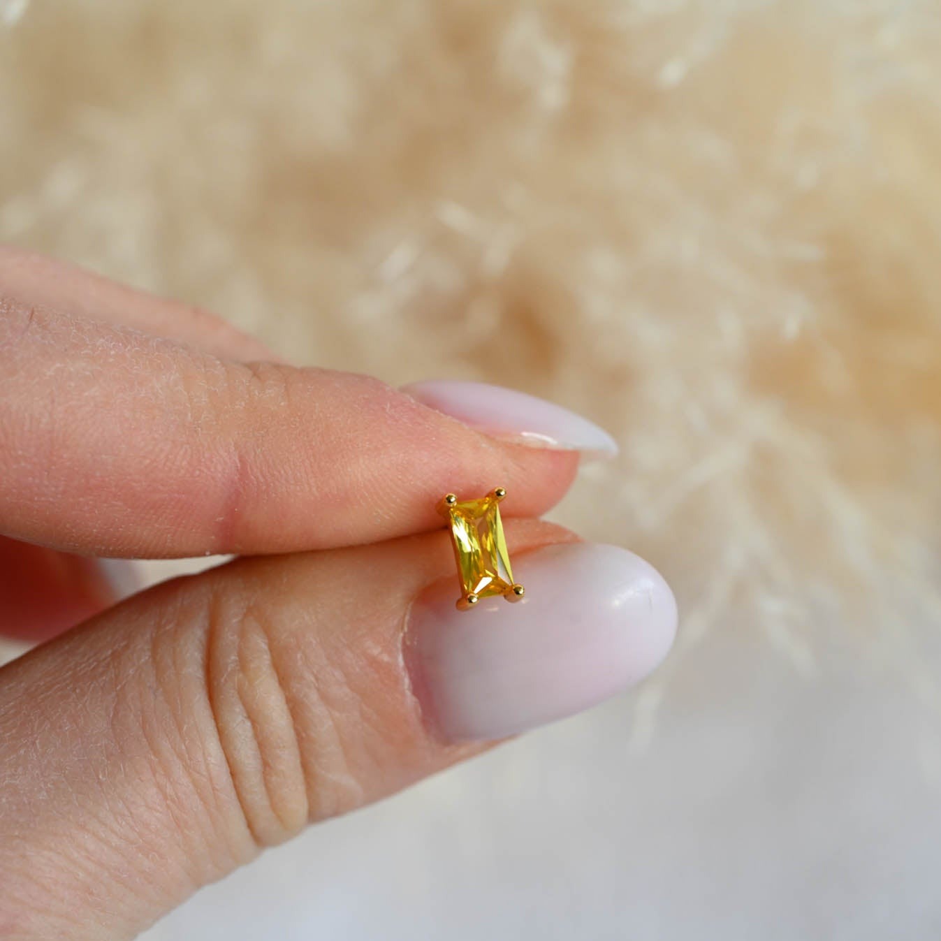 Asymmetrische Ohrstecker 5 Stück mit buntem Zirkon, 925er Silber, 18K Gold