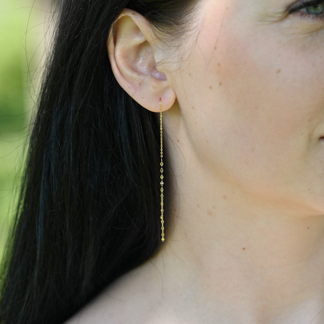 Simple delicate chain earrings 925 silver, 18K gold, 14K gold