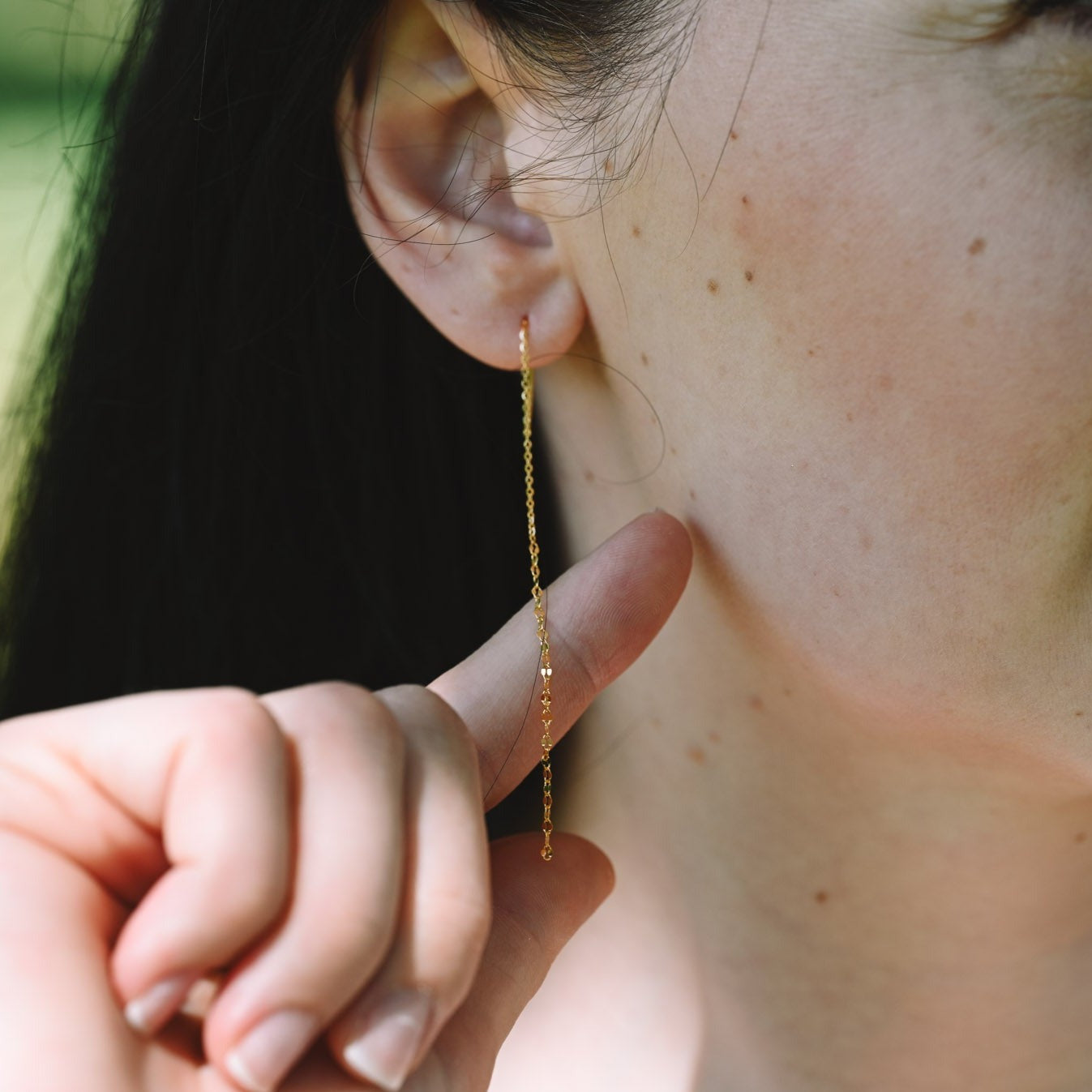 Simple delicate chain earrings 925 silver, 18K gold, 14K gold