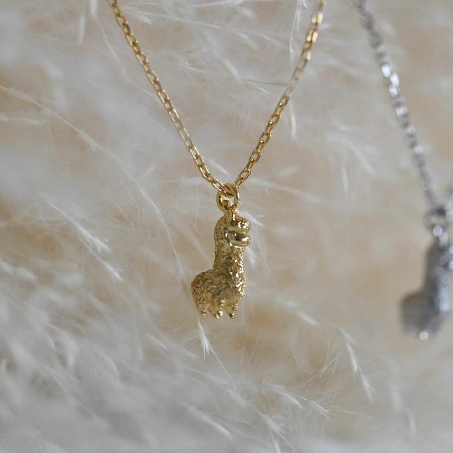Cute Alpaca Necklace 925 Sterling Silver 18K Gold