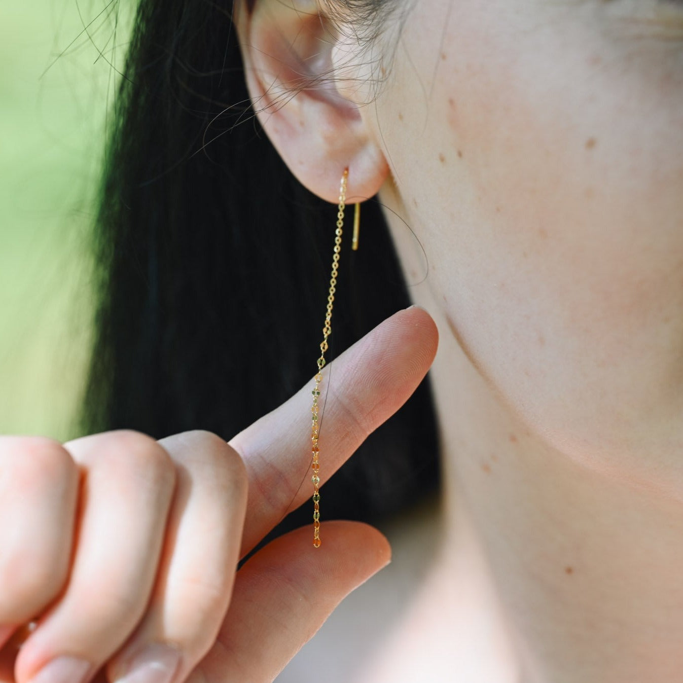 Simple delicate chain earrings 925 silver, 18K gold, 14K gold