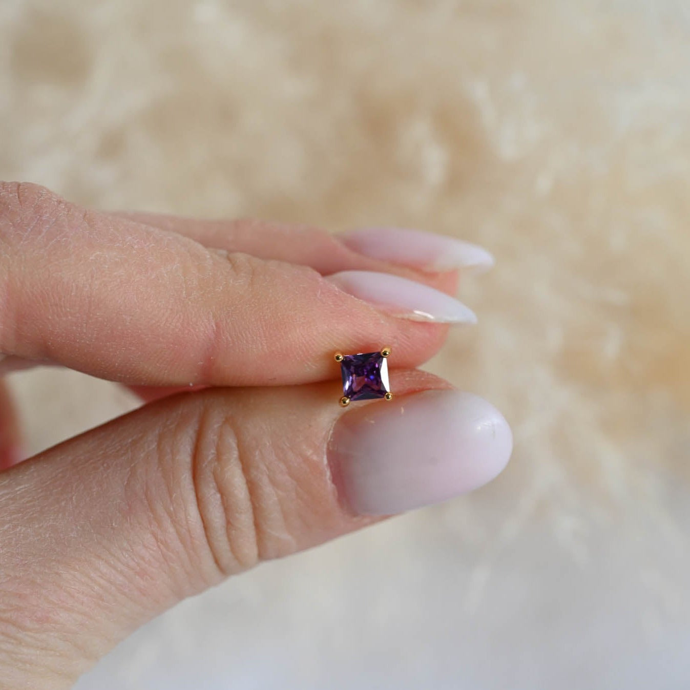Asymmetrische Ohrstecker 5 Stück mit buntem Zirkon, 925er Silber, 18K Gold