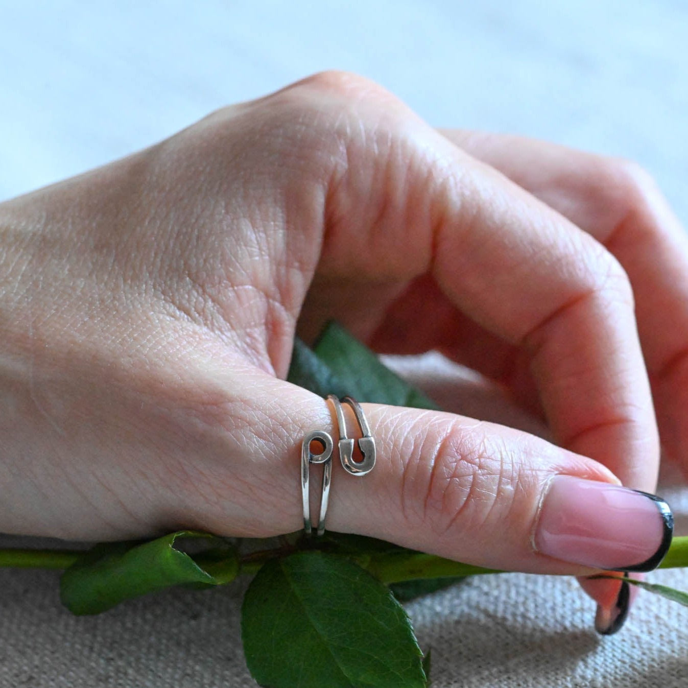 Open Ring "Retro Safety Pin"