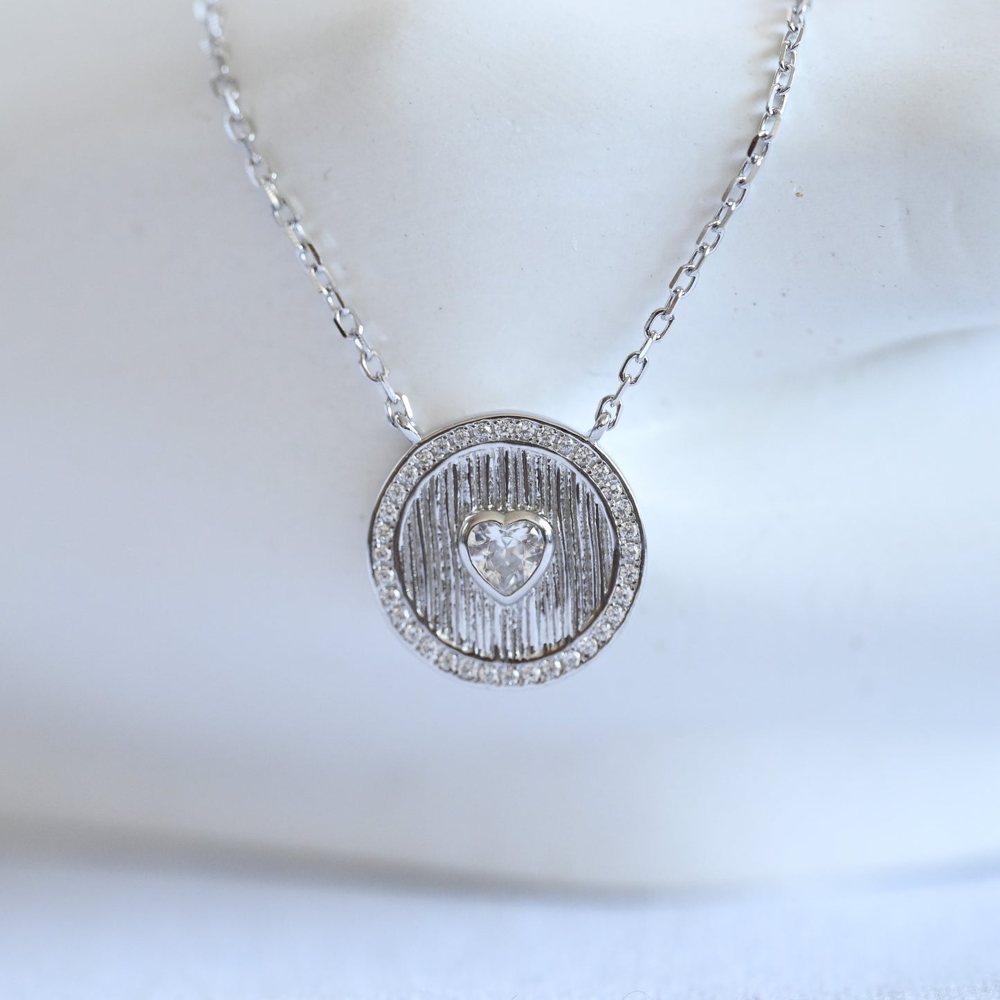 Retro Kreis Scheibe Halskette, 925 Sterling Silber, 14K Gold, Champagner Gold