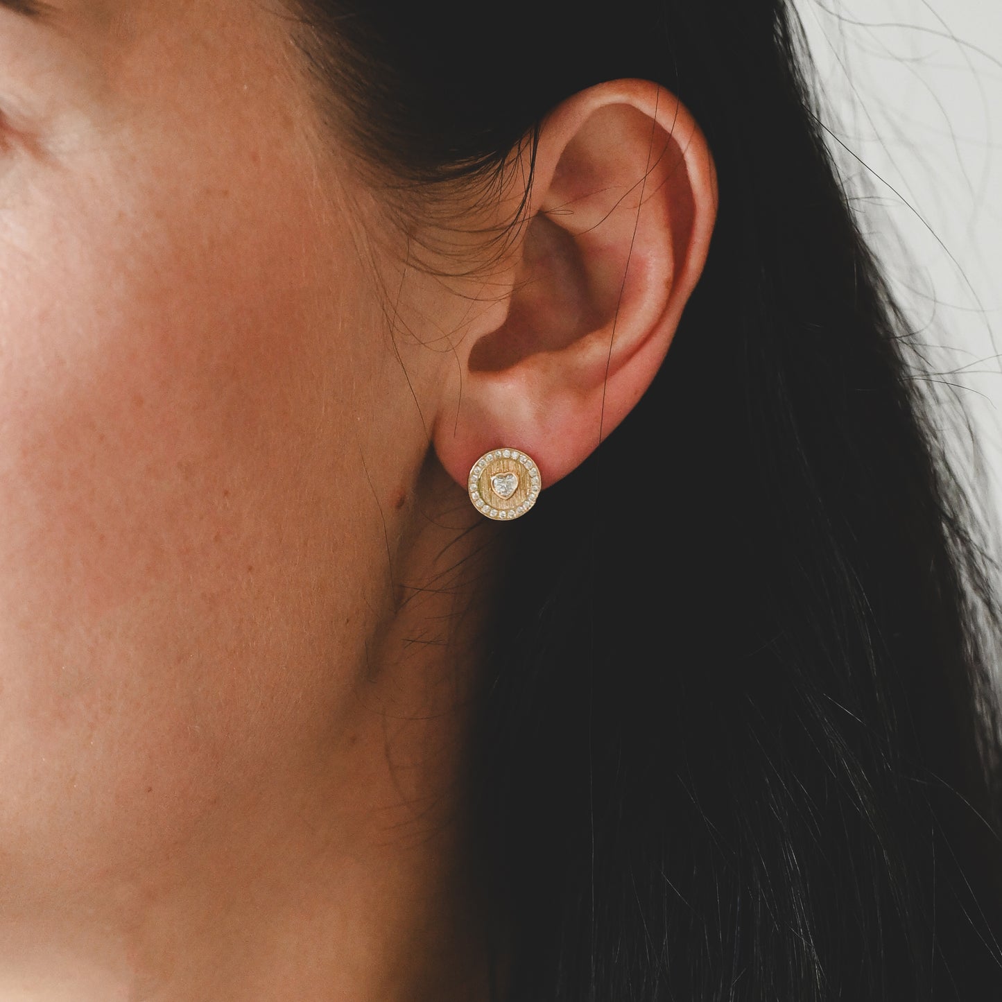 Retro Kreis Scheibe Halskette, 925 Sterling Silber, 14K Gold, Champagner Gold
