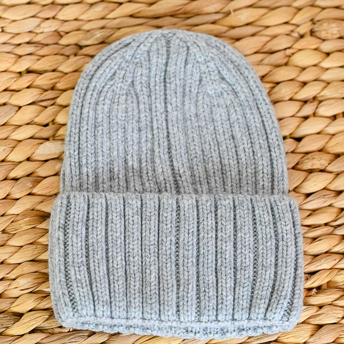 Thick warm winter hat 100% wool, dark grey