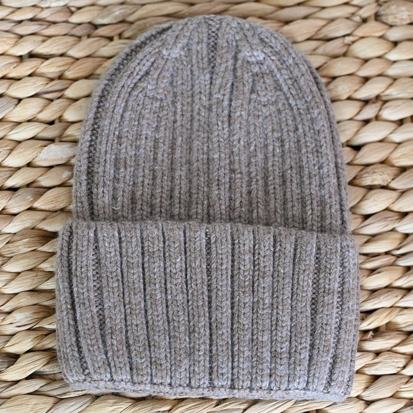 Thick warm winter hat 100% wool, dark grey