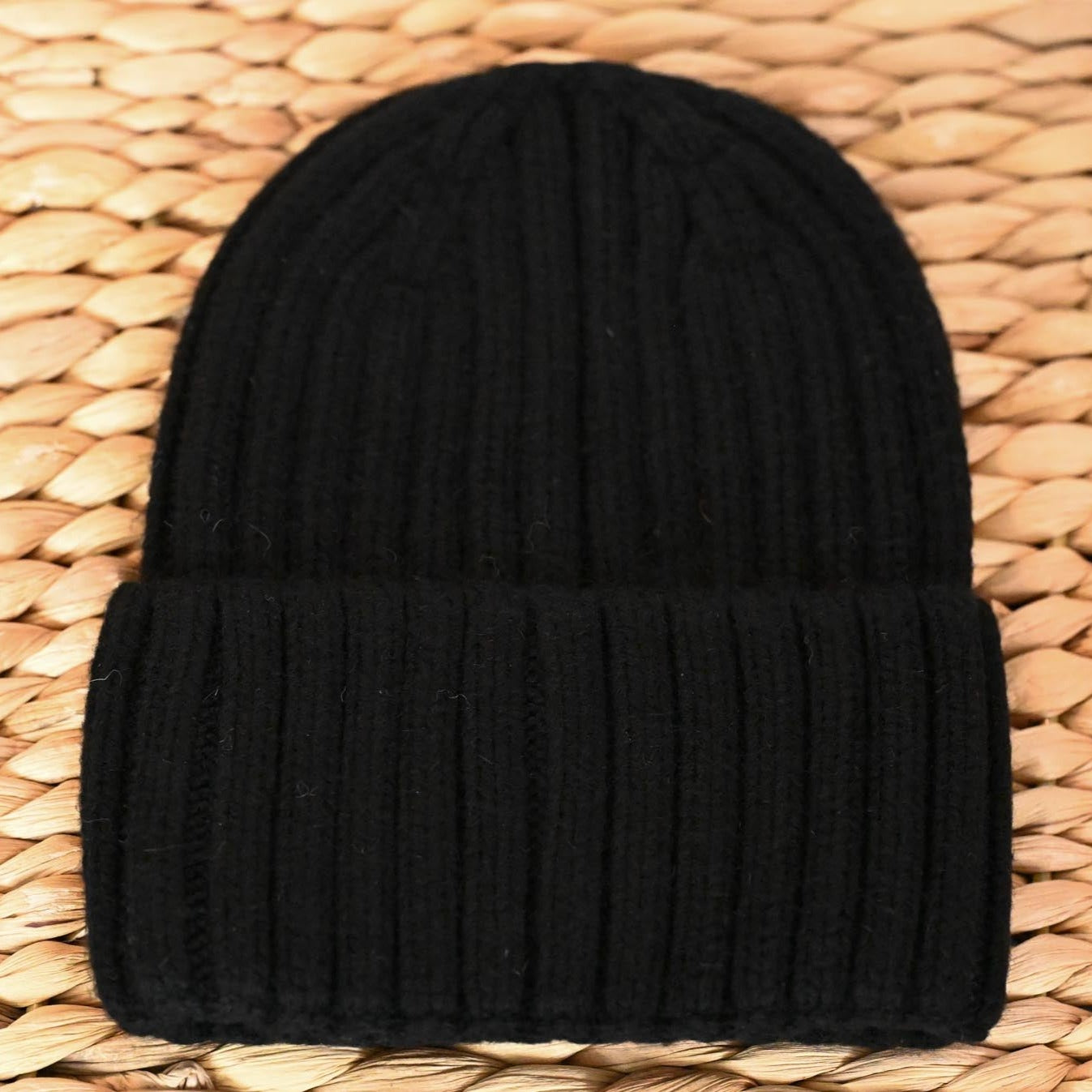 Thick warm winter hat 100% wool, dark grey
