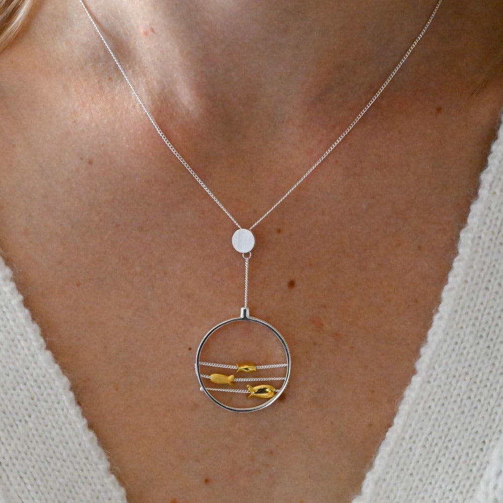 Handgefertigte Halskette "Gegen den Strom"