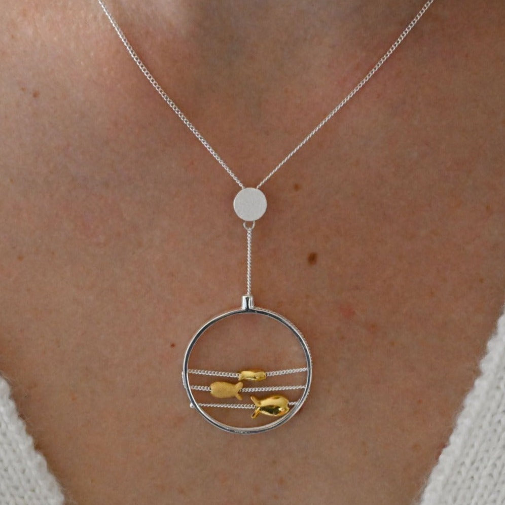 Handgefertigte Halskette "Gegen den Strom"