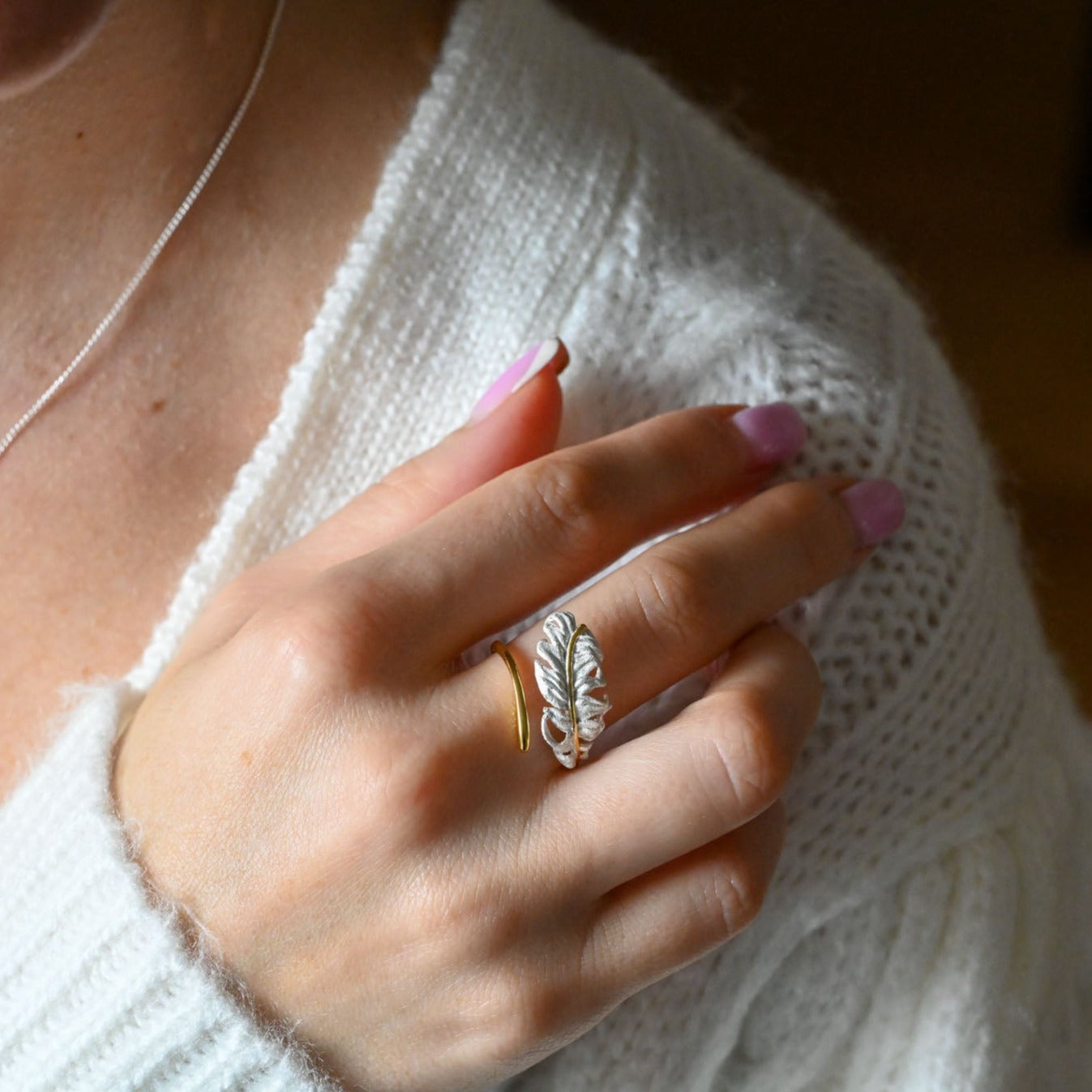 Delicate feather necklace