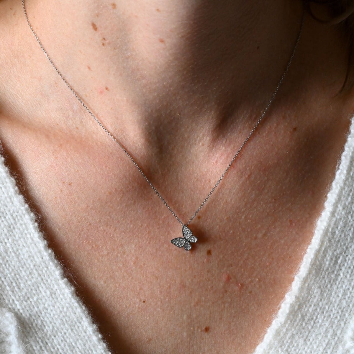 Minimalist necklace with butterfly gold