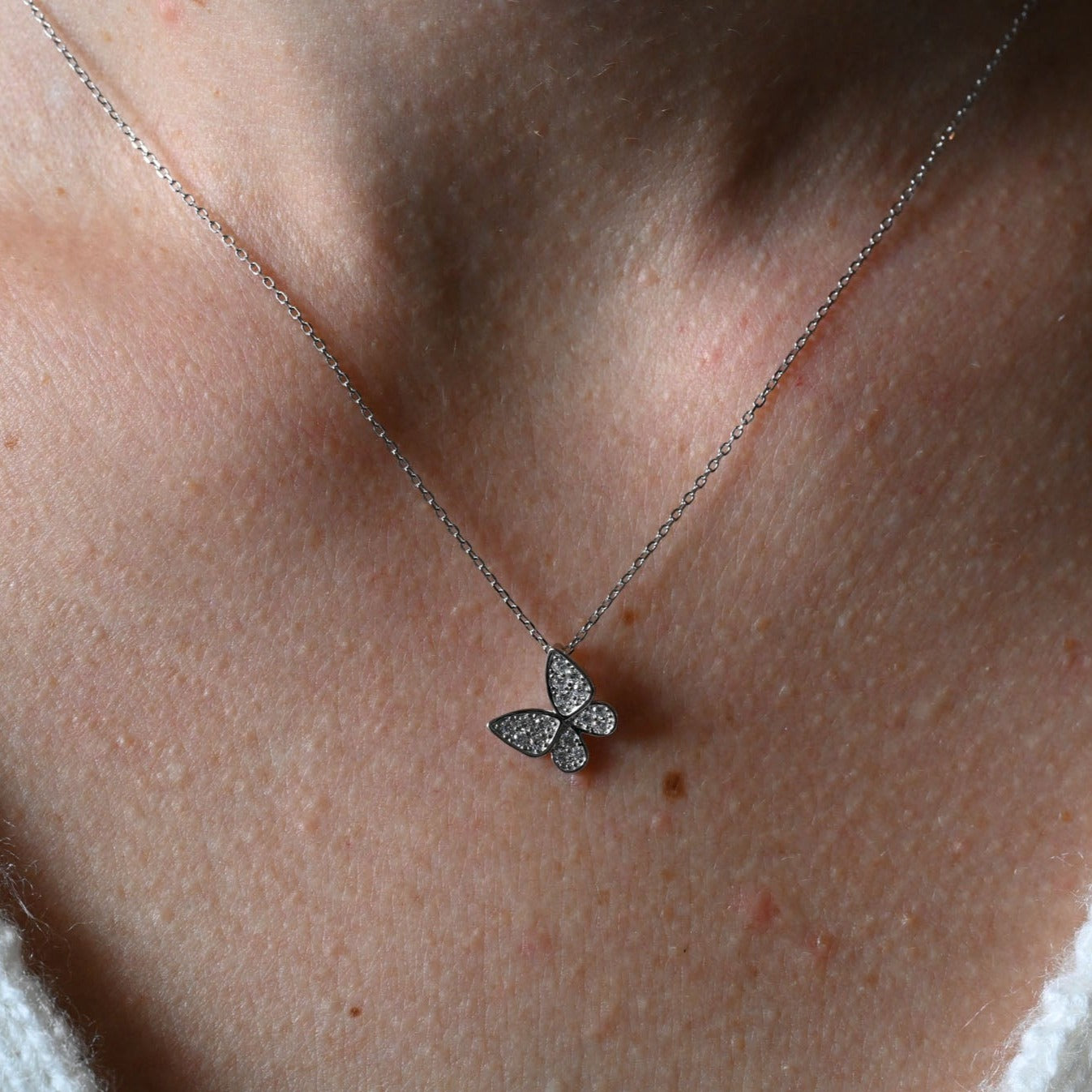 Minimalist necklace with butterfly gold