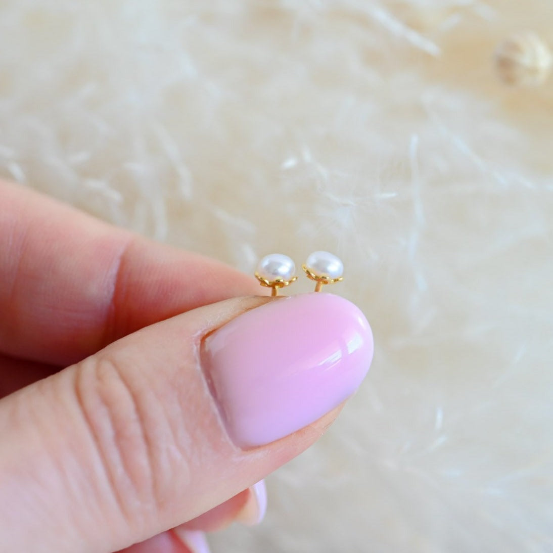 Small classic pearl stud earrings, 4mm, 5mm, 6mm