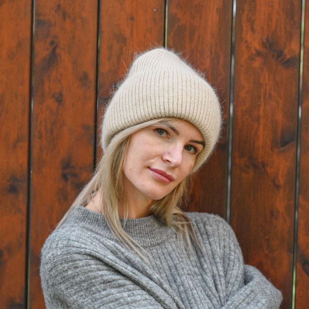 Warm, soft and fluffy Angora Beanie