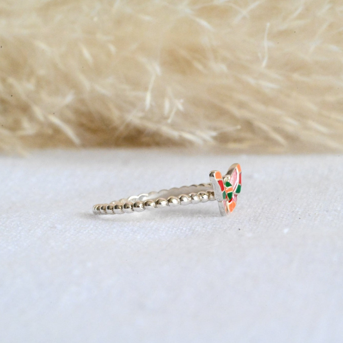 Adjustable Ring "Colorful Butterfly"