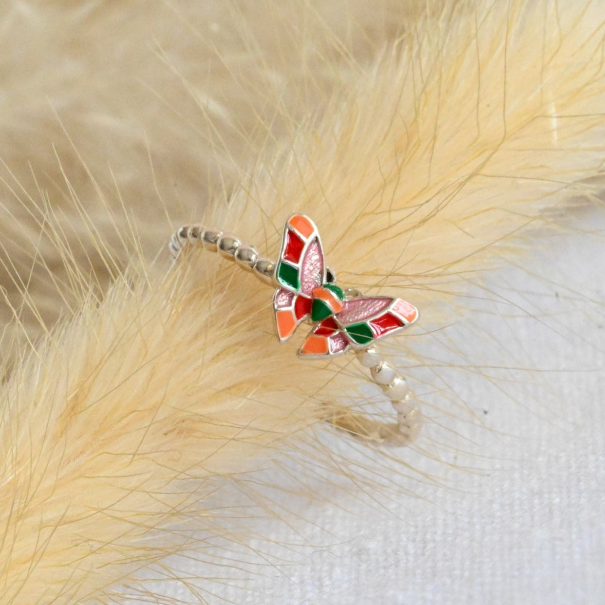 Adjustable Ring "Colorful Butterfly"