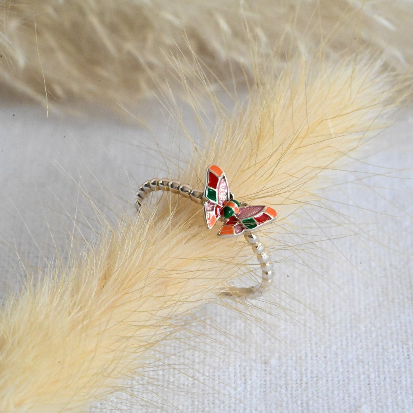 Adjustable Ring "Colorful Butterfly"