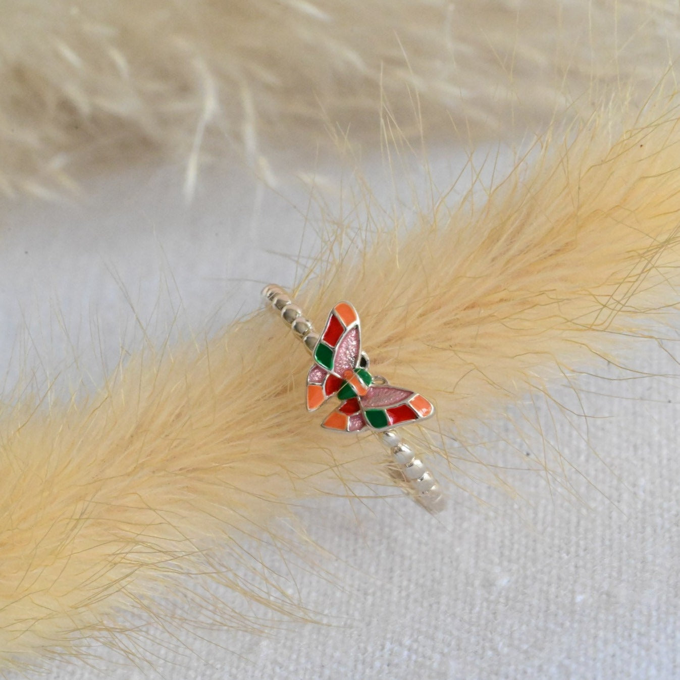Adjustable Ring "Colorful Butterfly"