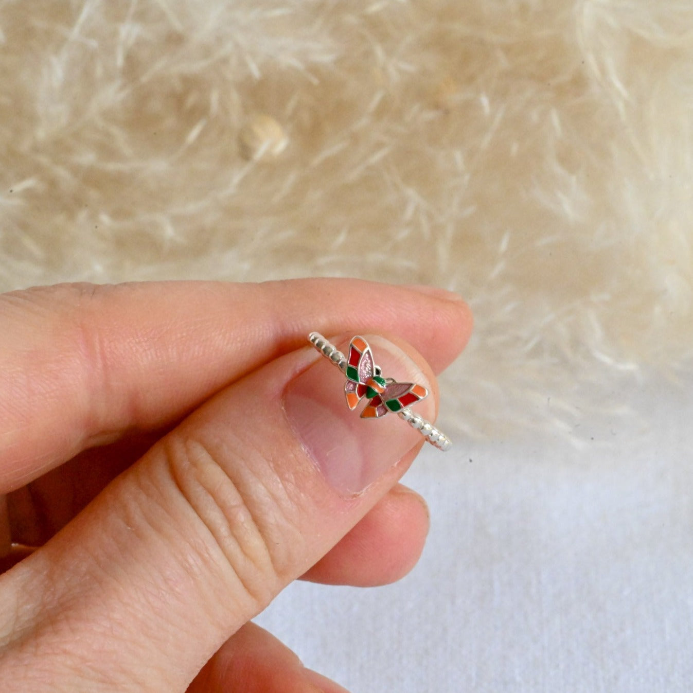 Adjustable Ring "Colorful Butterfly"