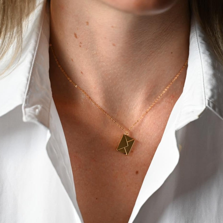 Halskette mit Liebeserklärung, 925 Sterling Silber 14k Gold und Rosegold