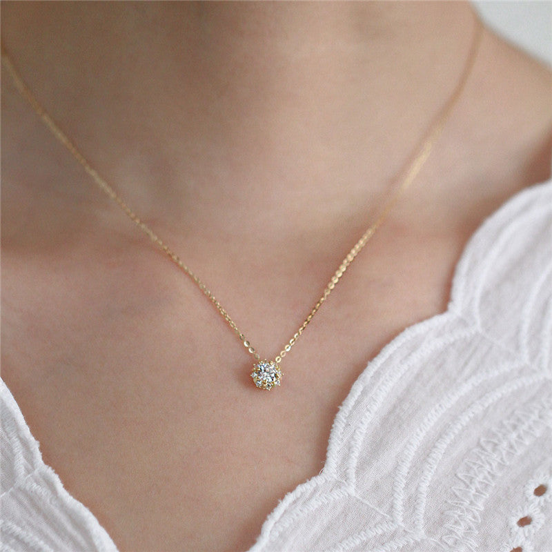 Delicate stud earrings in the shape of the sun, 14K gold 925 sterling silver