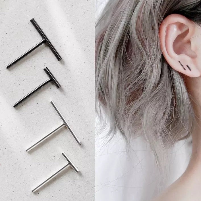 Minimalist stick stud earrings
