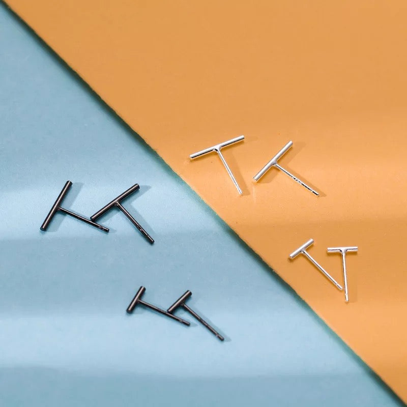 Minimalist stick stud earrings