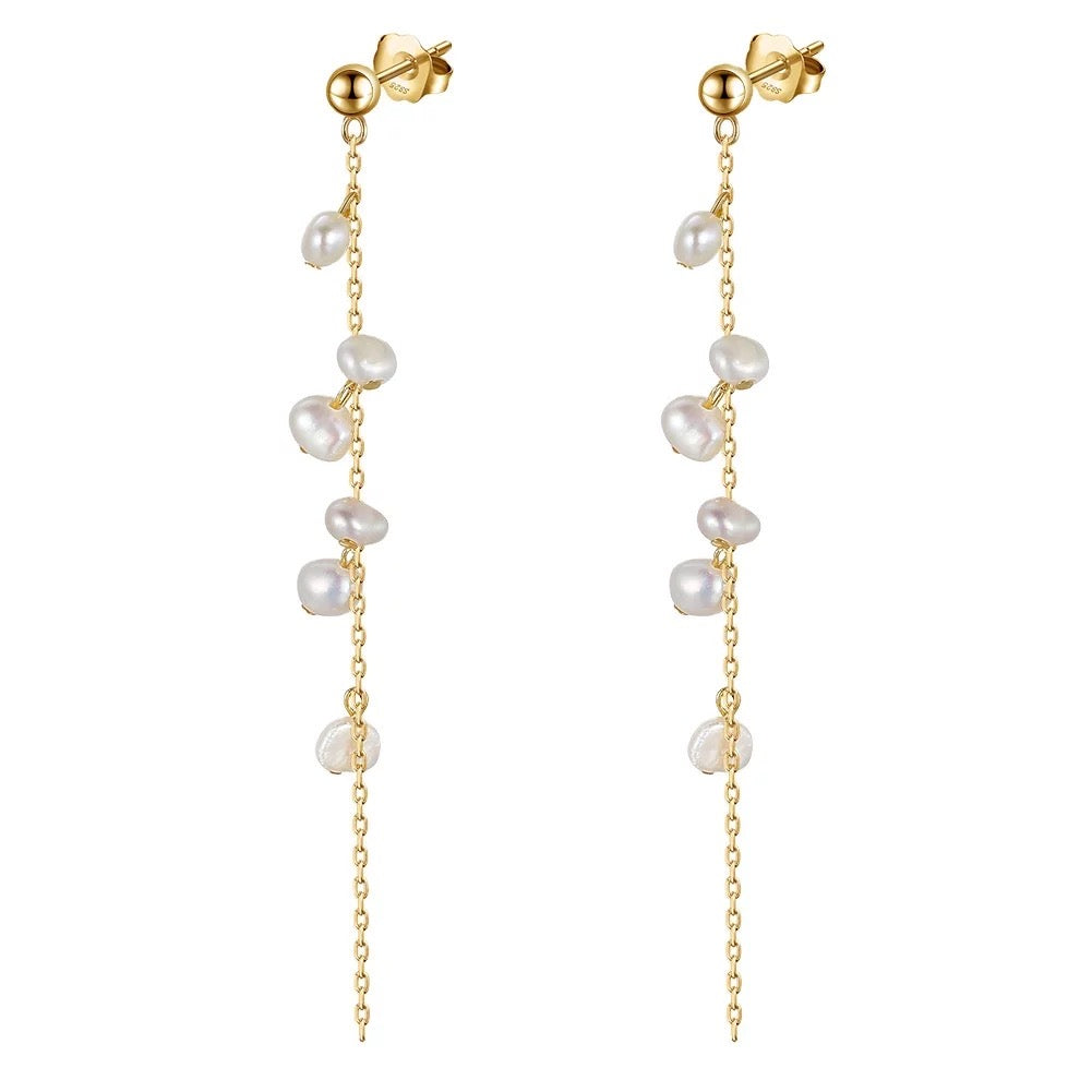 Branch with Berries Earrings 925 Sterling Silver 14k Gold