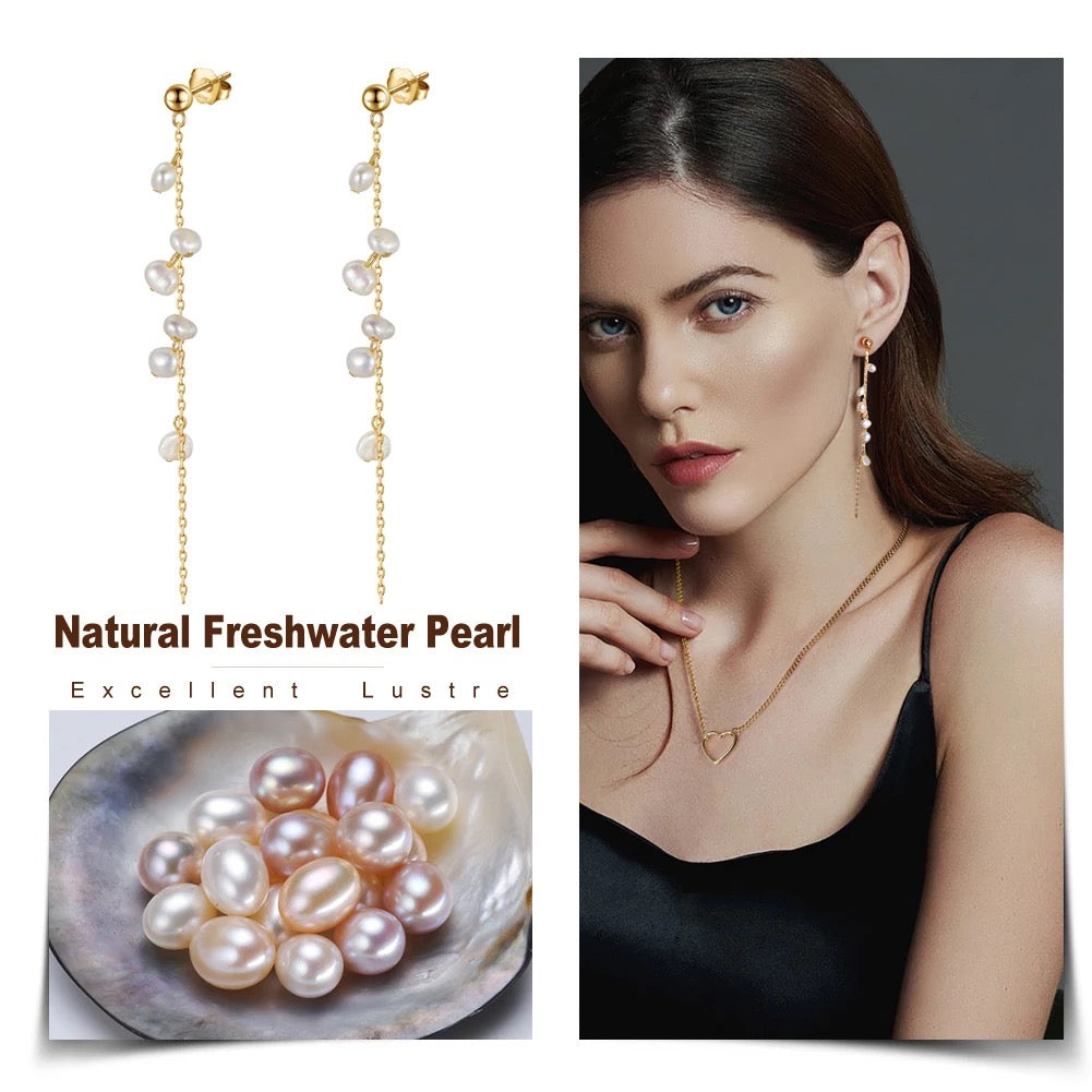 Branch with Berries Earrings 925 Sterling Silver 14k Gold