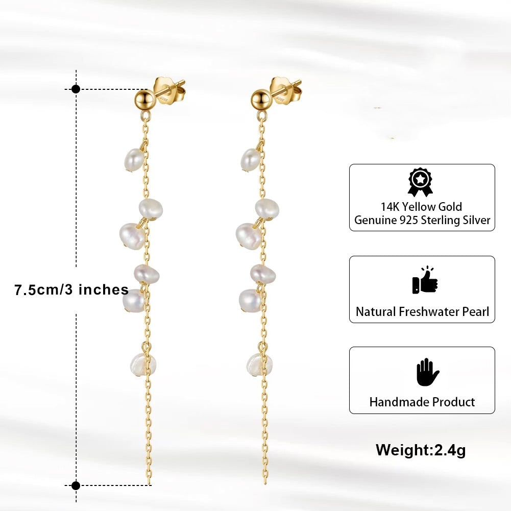 Branch with Berries Earrings 925 Sterling Silver 14k Gold