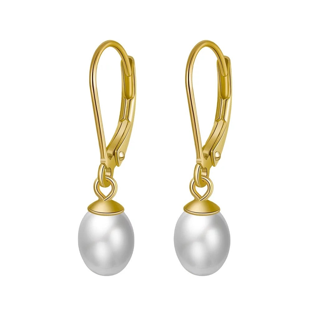 Handmade Minimalist Drop Earrings, Handpicked Natural Baroque Pearls
