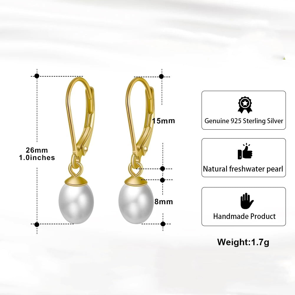 Handmade Minimalist Drop Earrings, Handpicked Natural Baroque Pearls