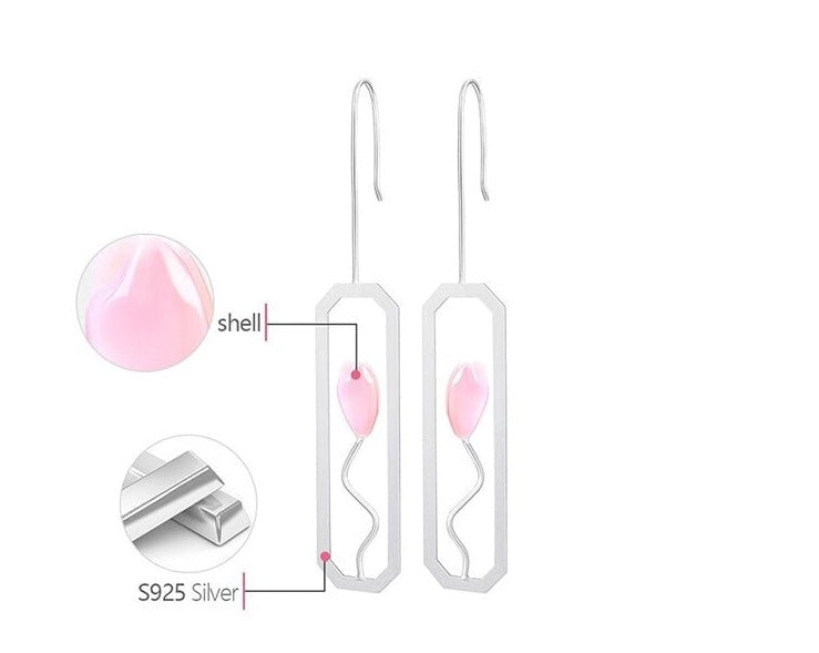 Minimalistische Hängeohrringe Tulpe
