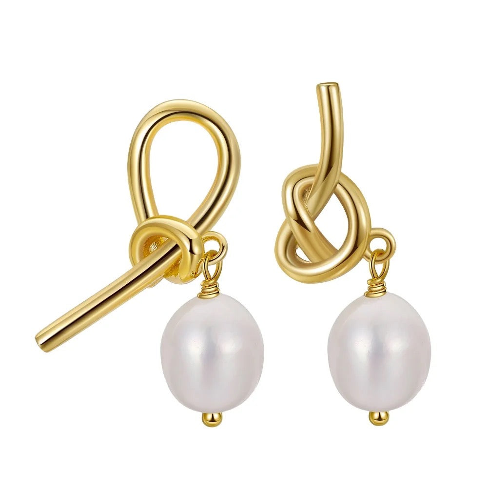 Pearl Earrings Bow with Pearl